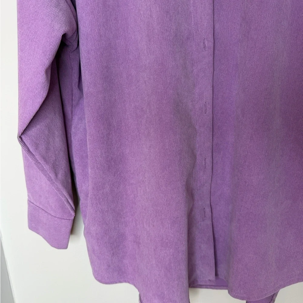 Zara Purple Lilac Casual Corduroy Button Front Oversized Shirt Jacket Shacket XS - Picture 6 of 16